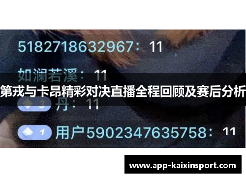 第戎与卡昂精彩对决直播全程回顾及赛后分析